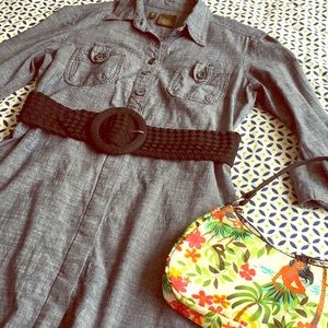 Anthropologie Basket Weave Stretch Belt